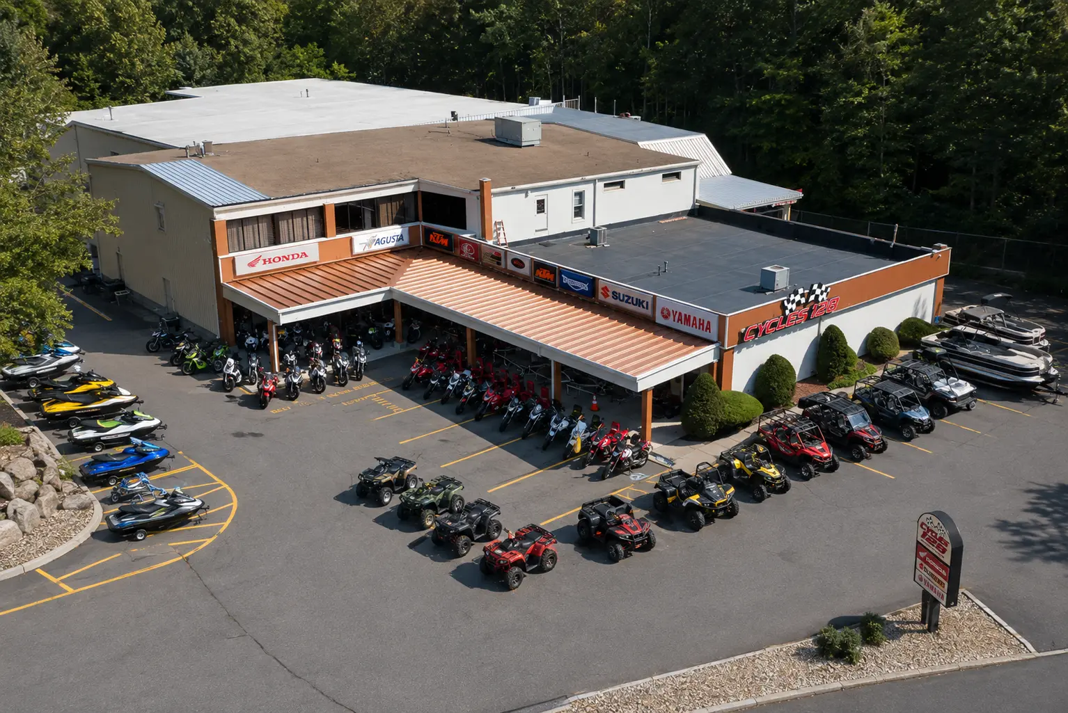 Cycles128 dealership top view